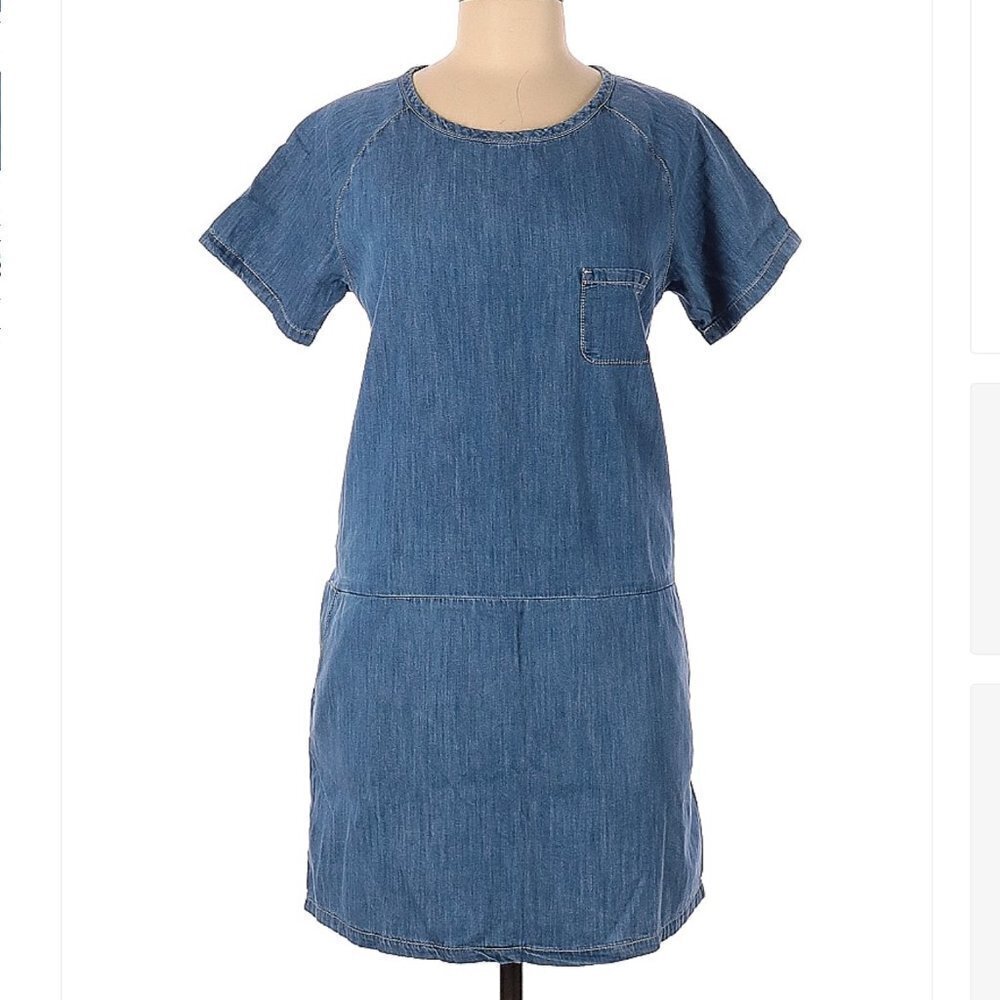 Mavi Jeans Chambray Casual Short Sleeve Dress Size L